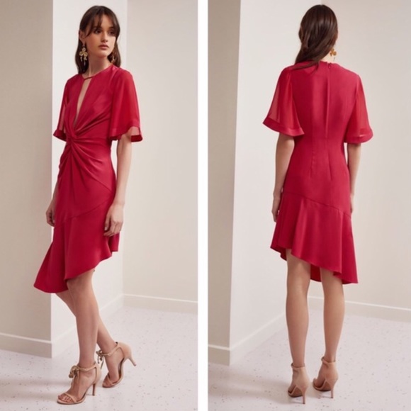 Lulus Dresses & Skirts - NWT Keepsake Knotted Midi Dress in Raspberry